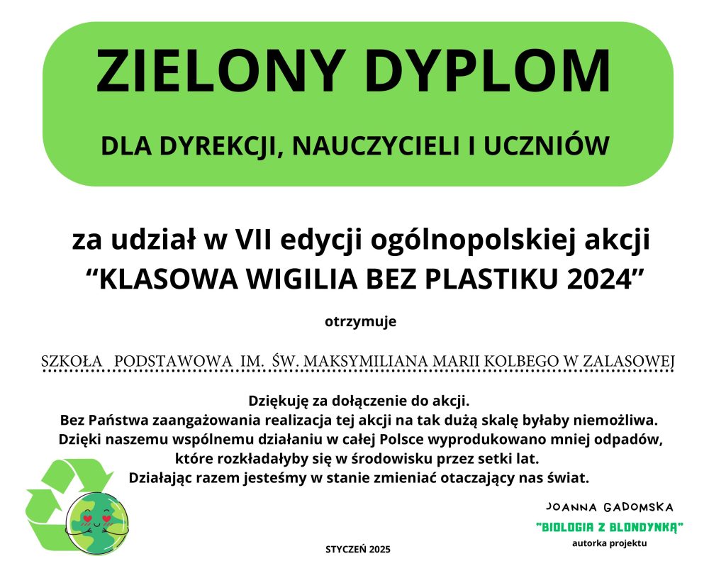 “KLASOWA WIGILIA BEZ PLASTIKU 2024”